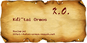 Kátai Ormos névjegykártya
